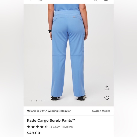 Figs Kade Cargo Scrub Pants Ceil Blue - Picture 3 of 5